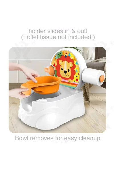 Toyska Musical potty with paper holder Happy Lion, yellow
