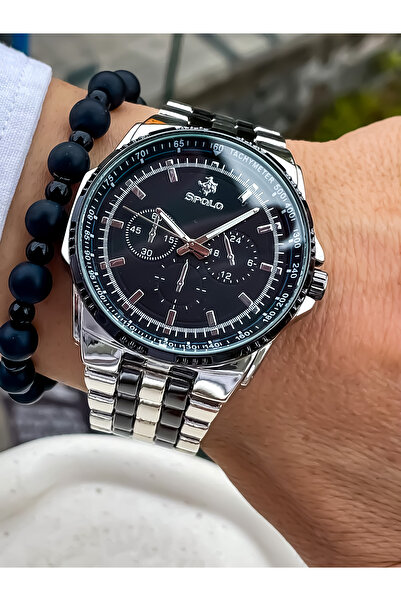 S.POLO New Season Silver Color Steel Cord Men's Watch Bracelet with Gift Father's Day Gift