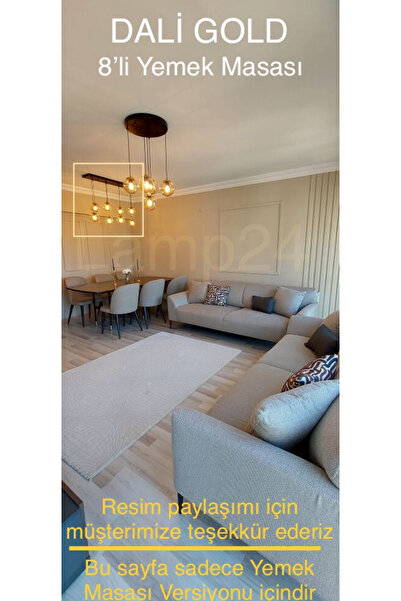 Lamp24 Dali Gold Serisi 8’li Yemek Masası Avizesi