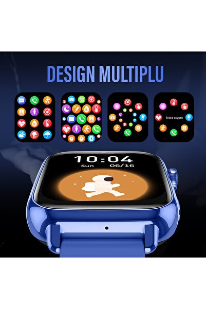 Wingereich Kids smartwatch with GPS, 4G, Whatsapp, ChatGPT, Google Play, HD camera, video call, navy blue