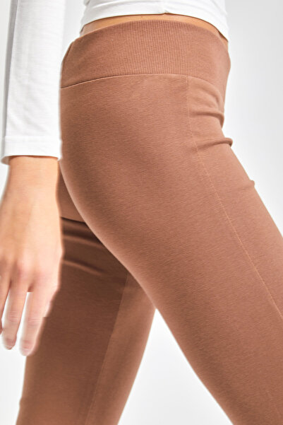 its basic Жіночі коричневі s5-81 Slim Fit Супер еластичні штани з розкльошеними штанинами