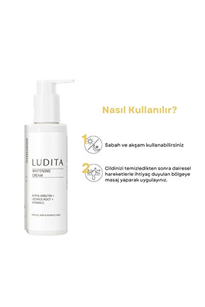LUDITA Beyazlatıcı Bakım Kremi – Yüz, Vücut ve Hassas Bölgeler İçin Leke Karşıtı & Aydınlatıcı