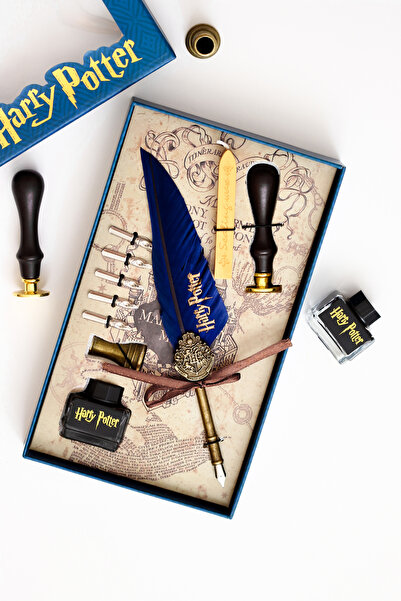 Penna Harry Potter Mühürlü Lacivert Tüylü Kalem Seti