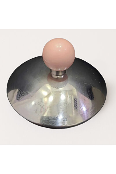 esdekor Çaydanlık/Demlik Kapağı 10cm Metal Gümüş Renk Pembe Plastik Tutmaçlı