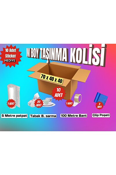 esila KAĞITÇILIK Dış Tic. Ltd. Şti. 70X40X40 TAŞINMA PAKETİ M BOY 10 ADET KOL...