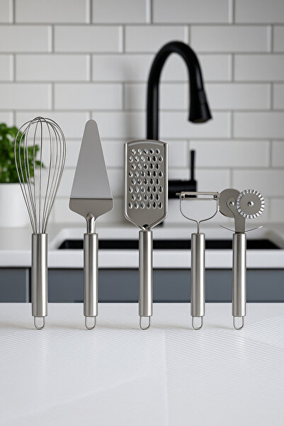 umut züccaciye مجموعة ملاعق قطع العجين المكونة من 5 قطع من معدن إينوكس - مخفق...