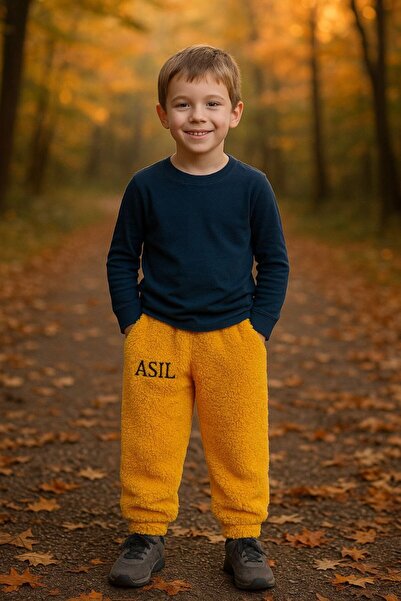 asiltr ASİL TREND peluş welsoft  unisex çocuk pantolon  3-4/4-5/5-6/6-7/8-9 YAŞ