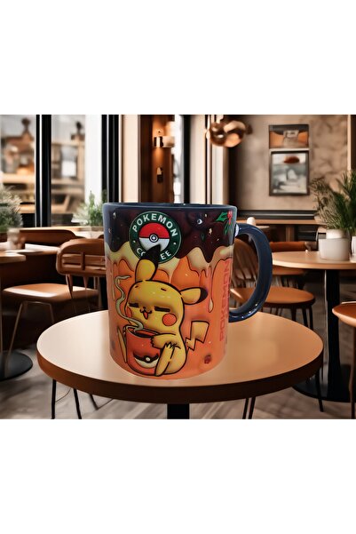 Mugs and love Pikachu Pokemon Tasarım Büyük Boy Porselen Kupa