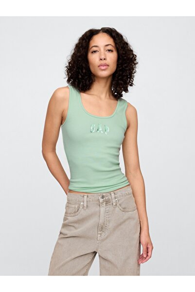 GAP Kadın Yeşil Gap Logo Fitilli Atlet