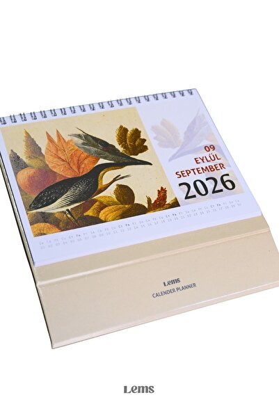 Lemsstudio 2026 Masa Takvimi & Planlayıcı Vintage Doğa Manzara Resimli