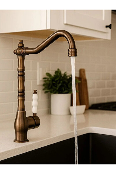 RUDİ ARMATÜR Antique Color Brass Rustic Sink Faucet