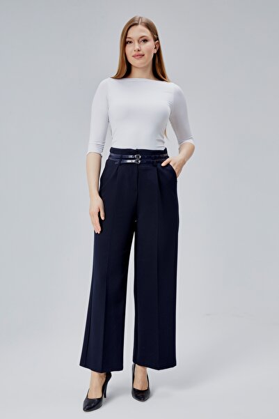 HANIMCA GİYİM Двохпоясні зимові штани з високою талією, з боковими кишенями, з еластичною стрічкою