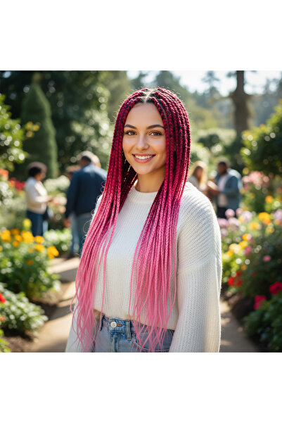 Ethab Ticaret شعر أومبري / وردي غامق / وردي فاتح للضفائر الأفريقية والشعر الر...