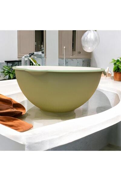 Online Home Market مصفاة دوارة مع وعاء مائي، مصفاة كبيرة للمعكرونة والخضروات