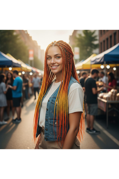 BilfolD خيوط سين أومبري / تي سي يو / أصفر / أصفر الخردل لتسريحات الشعر الأفري...