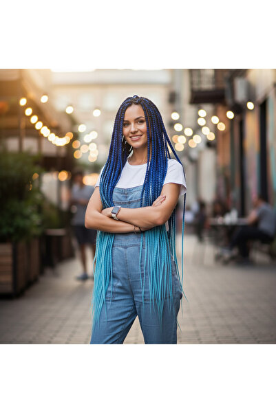 Ethab Ticaret شعر أومبري / أزرق داكن / أزرق فاتح للضفائر الأفريقية والشعر الر...