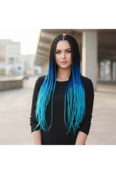 Ethab Ticaret سين أومبري للضفائر الأفريقية والرستا / أسود / أزرق داكن / أزرق ...