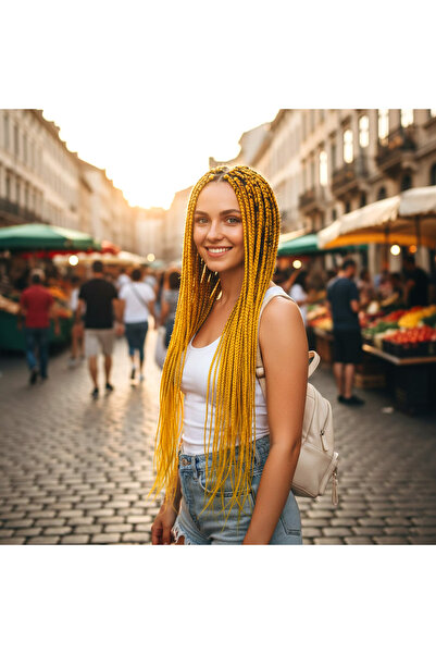 Ethab Ticaret اللون الأصفر الداكن/السنفرة الداكنة لتسريحات الشعر الأفريقية وا...