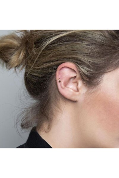 Heppii Cerrahi Çelik Top Piercing Tragus Helix Lob Conch Kııkırdak 8 mm Gold ...