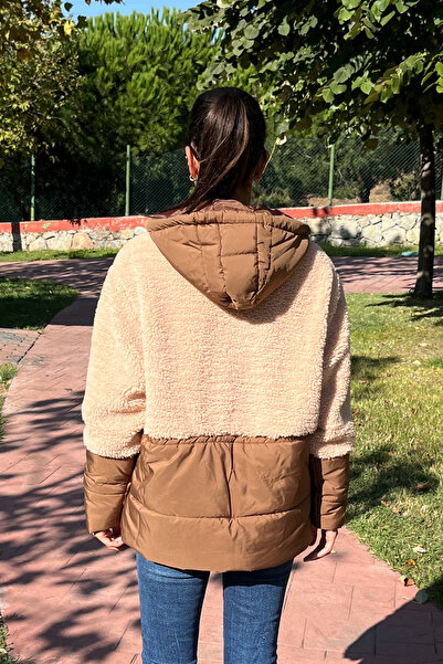 Love The Wind Μακρύ βελούδινο παλτό με κουκούλα και γαρνιτούρα