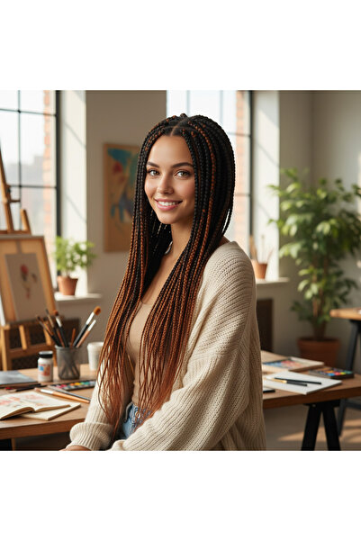 Ethab Ticaret Sen Ombreli / Black / Copper for African Braids and Rasta