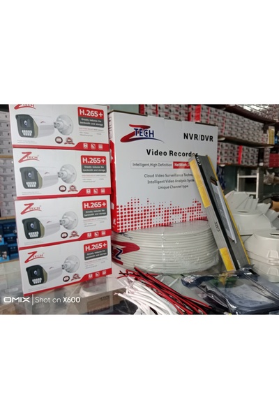 ZTECH 4 lü kamera seti (yüz ve araç algılamali) metal kasa