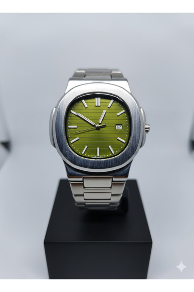 Store Patek Model Silver Green Men's Steel Watch