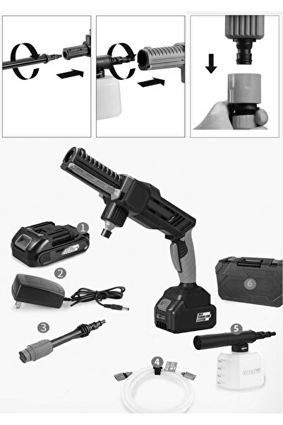 LITOLAN Akülü Yüksek Basınçlı Oto Yıkama Tabancası, Sulama 30 Bar