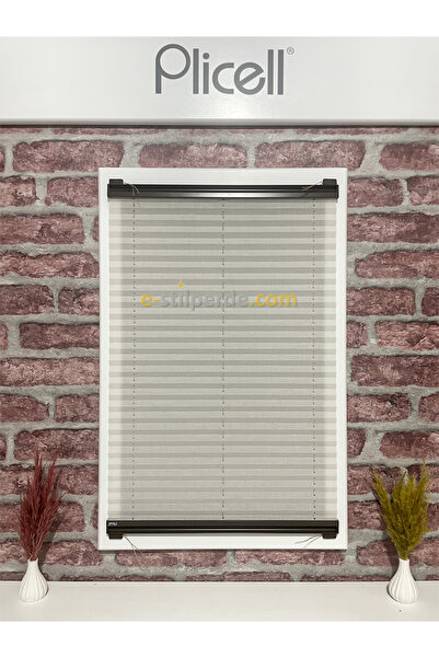 IŞILTI Perde Sistemleri Plicell Plise Keten Tül Perde Clover - 02 Ekru