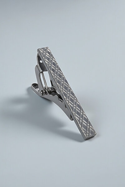 Milleniva Slim Diamond Pattern Tie Clip