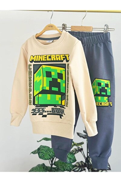 LİLLYPİCCA Boys' 2-Piece Set Long Sleeve Sweatshirt Printed - Combed Cotton Trousers with Elastic Waist