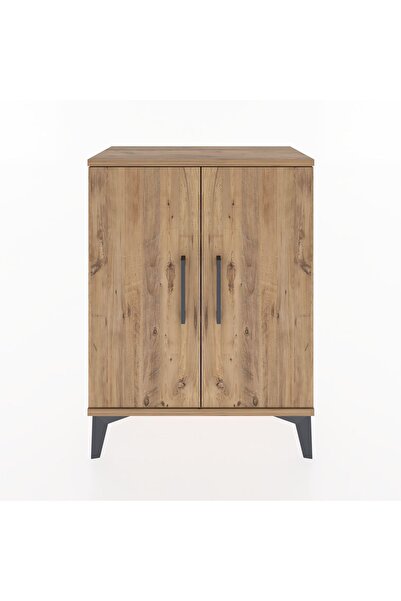 Dienni Arges Komodin 2 Raflı 2 Kapaklı 60x30x80 Çam-Çam