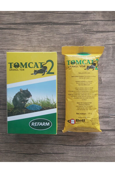 Refarm Tomcat 2 Granül Fare Yemi 100gr Pellet Kesin Çözüm Açık Alan Bahçe Tarla