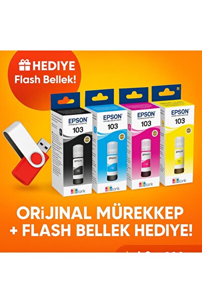 EPSON 103 Ecotank L3160 Orjinal Mürekkep Seti 14u1352