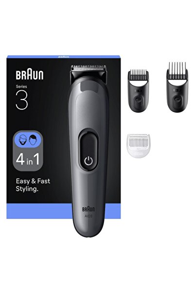 Braun Hepsi Bir Arada Series 3, 4’ü 1 arada Tıraş Kiti, Keskin Bıçak, 14 Uzunluk, AIO3500