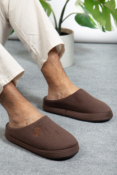 Jackers Вишиті тапочки з м'якою підошвою та хутряною підкладкою для чоловіків