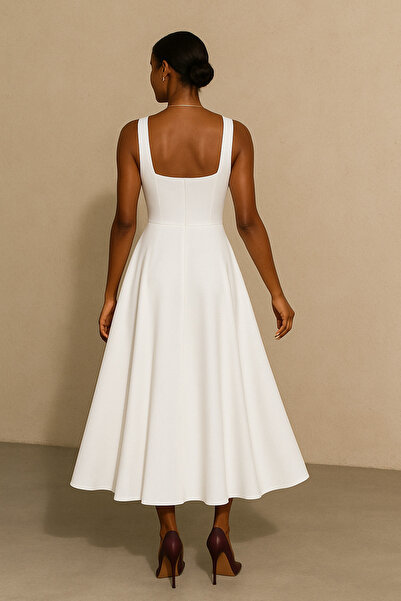 OLEAOFFICIAL Kolsuz Astarlı Uzun Elbise