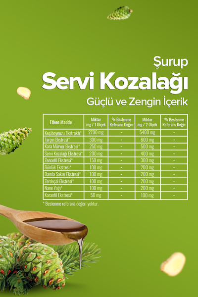 Zühre Ana Kozalak Şurubu Servi Kozalağı Ve Kara Mürver Içeren Şurup 500 ml