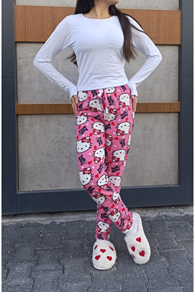 siyalife Kışlık Süet Yumuşak Dokulu 4'lü Kadın Pijama