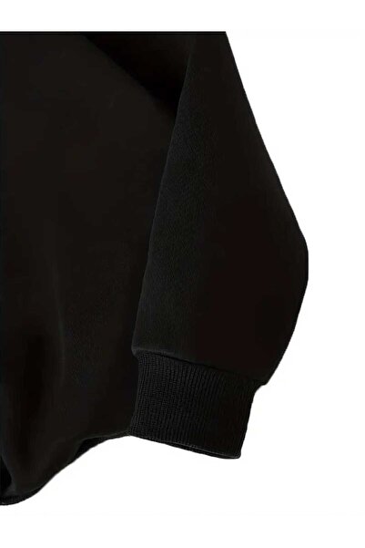 caddekombin Hanorac negru cu decolteu rotund cu imprimeu Dragonfly Bow