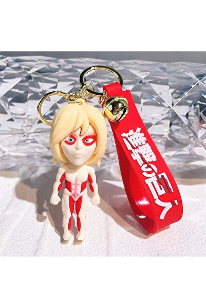 Köstebek سلسلة مفاتيح من السيليكون على شكل أنيمي أتاك أون تيتان - آني ليونهارت تيتان من السيليكون