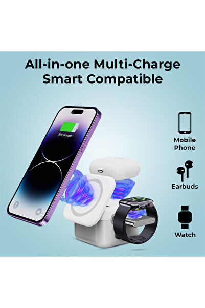 Glassology 15W 3-in-1 Magnetic Wireless Charger Cube – Fast Charging for iPhone, Samsung & More