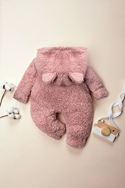 Mai Perla Winter Unisex Teddy Bear Ear Plush Baby Romper (3-12 Months)