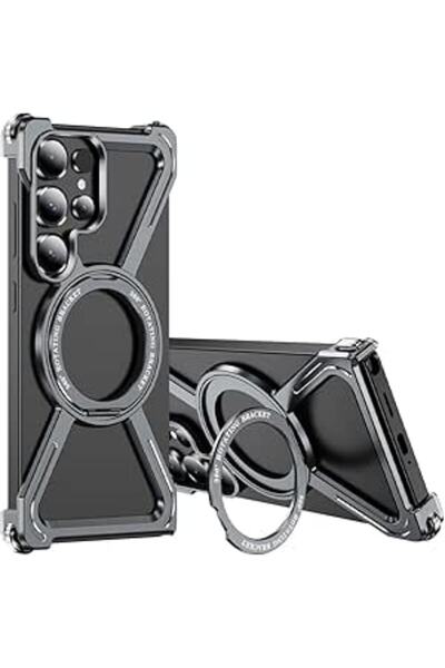 Glassology جراب ألومنيوم بدون إطار لهاتف Samsung Galaxy S25 Ultra مع حامل حلق...