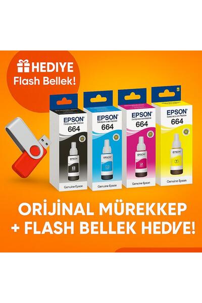 EPSON T664 Ecotank L355 Orjinal Mürekkep Seti 14u1568
