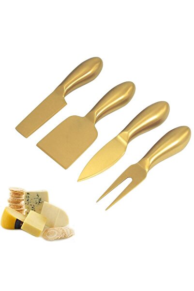 Chavin Çelik 4 Parça Gold Peynir Bıçağı Seti Peynir Dilimleyici cin620sr