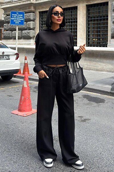 Lijuri Set din modal cu glugă cu detaliu din satin la talie 10242