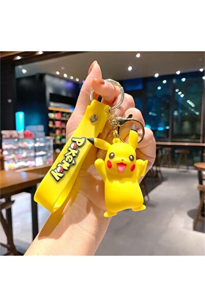 Köstebek Sarı Anime Pokemon Pikachu Smile Silikon Anahtarlık