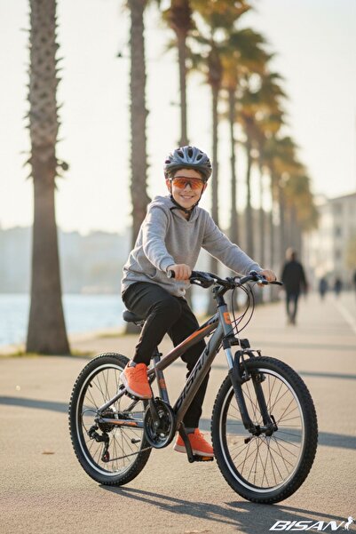 Bisan BİSAN COOPER ÇOCUK BİSİKLETİ 28 CM V 20 JANT 21 VİTES FÜME SİYAH TURUNCU