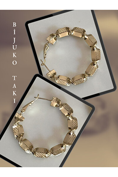 Butik أقراط دائرية ذهبية للنساء من إزيمي، 4 سم، تصميم دائري لامع من باتريشيا